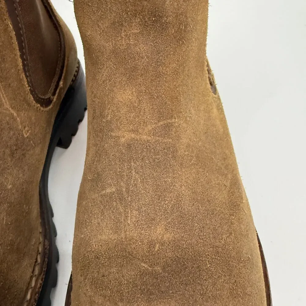 Thursday Boots Legend Safari Chelsea Boots Suede Brown Leather Nubuck Women 9